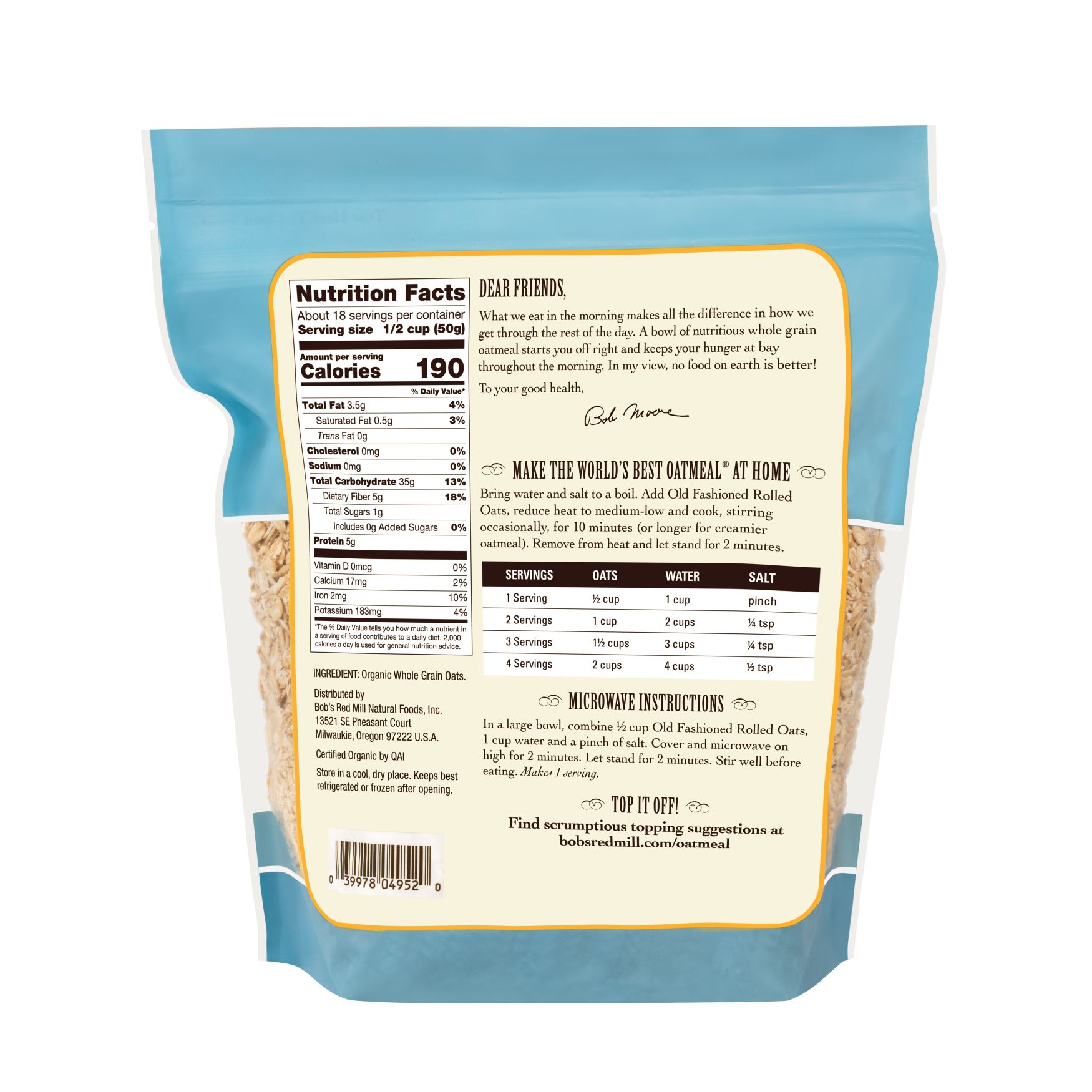 ORGANIC OATS, regular/thick rolled – Essential Organic Ingredients