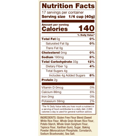 Gluten Free Pancake Mix Nutrition Facts