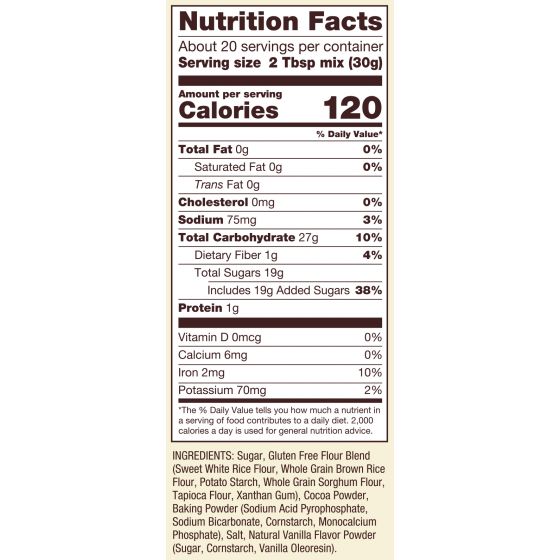 Gluten Free Brownie Mix Nutrition
