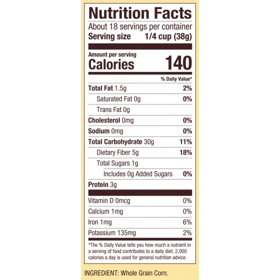 Corn Meal Nutrition Facts