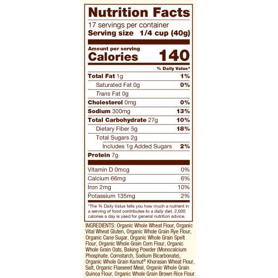 Organic 7 Grain Pancake & Waffle Mix Nutrition Facts