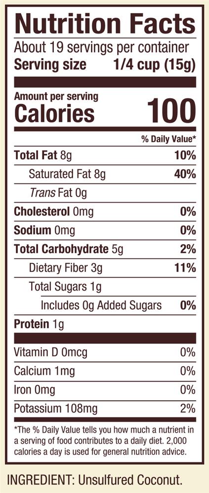 Coconut Nutrition Chart